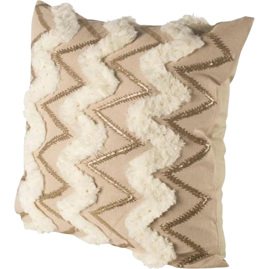 001 SR-815088 | Primary Silo | Duston II Zig Zag Decorative Pillow Cover by Mercana in cream, beige. Made from fabric in a eclectic & global style.