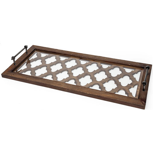 Stotonic Wood W Top Rectangular Serving Tray by Mercana in brown. Made from unique in a modern style.