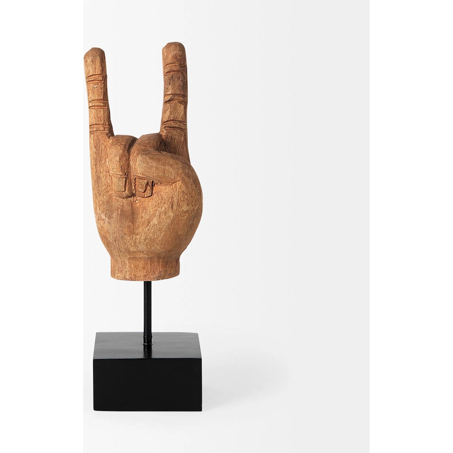 002 SR-815831 | Additional Silo | Saxum Wooden Carved Hang Loose Hand by Mercana in natural. Made from unique in a eclectic & global style.