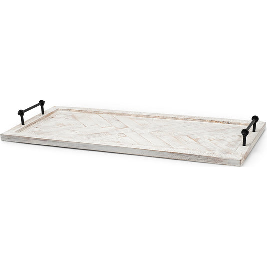 Alfred Herringbone Rectangular Tray by Mercana in natural. Made from unique in a transitional style.