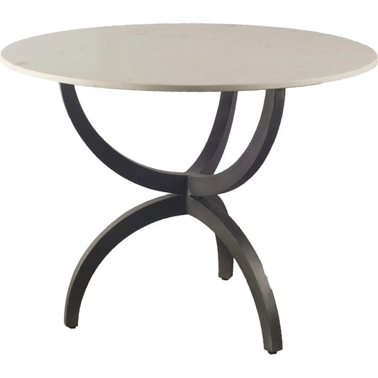 Veneto Dining Table by Mercana in off white. Made from marble, metal in a modern style.