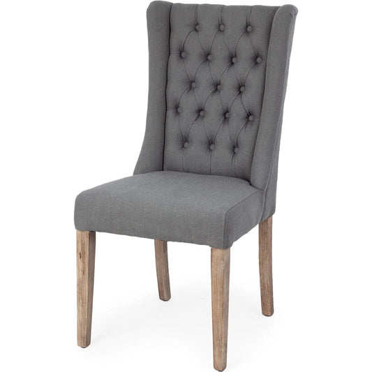 Mackenzie Dining Chair by Mercana. Made from wood, linen in a transitional style.
