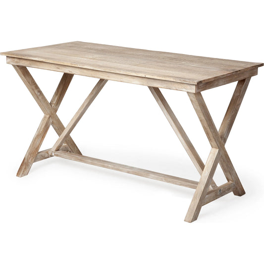 Tracy Office Desk by Mercana in white wash. Made from unique in a eclectic & global style.