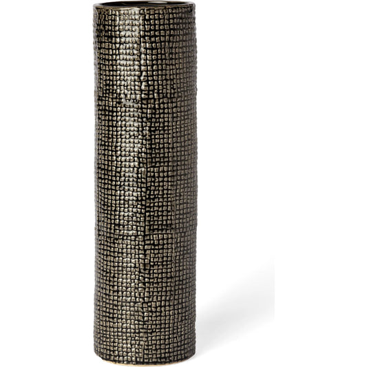 Kona II Vase by Mercana in black, gold. Made from ceramic in a eclectic & global style.