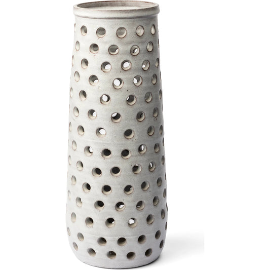 Canasta Rustic Cylindrical Vase by Mercana in white. Made from ceramic in a cottage & farmhouse style.