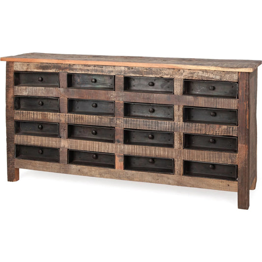 Wilton Sideboard by Mercana in brown. Made from hardwood in a rustic style.