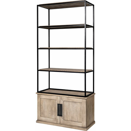 Braxton Shelving Unit by Mercana in natural. Made from unique in a transitional style.