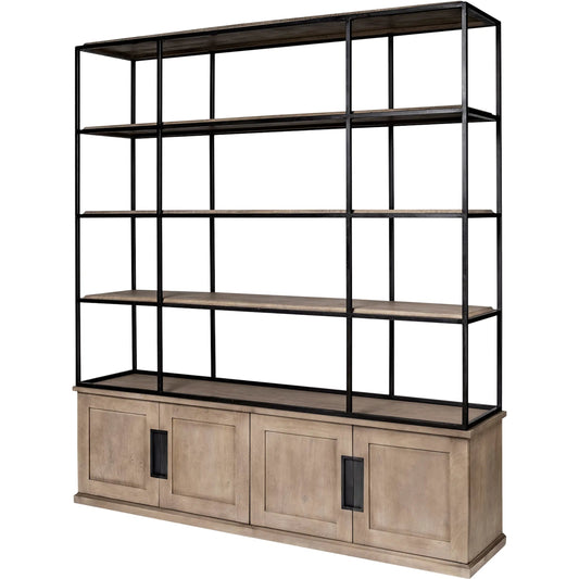 Braxton Shelving Unit by Mercana in natural. Made from unique in a transitional style.