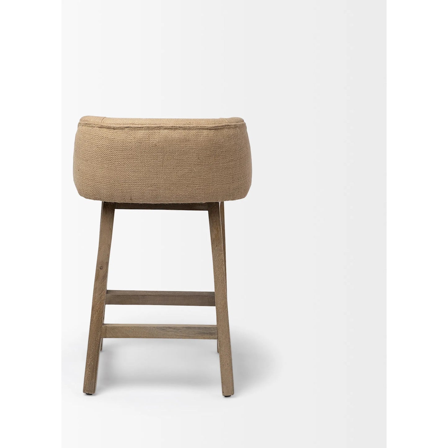 004 SR-387800 | Additional Silo | Monmouth Upholstered Seat Bar/Counter Stool by Mercana in cream, weathered brown. Made from wood, fabric, jute in a modern style.