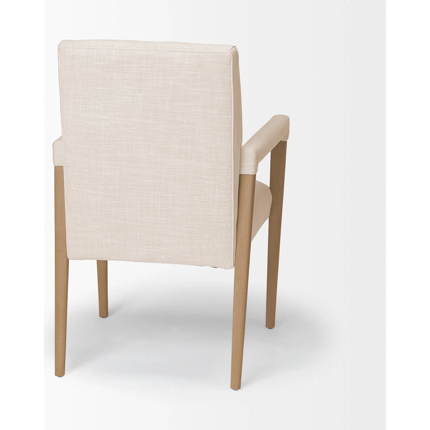 005 SR-387815 | Closeup | Palisades Dining Chair by Mercana in cream, light brown. Made from wood, fabric in a modern style.