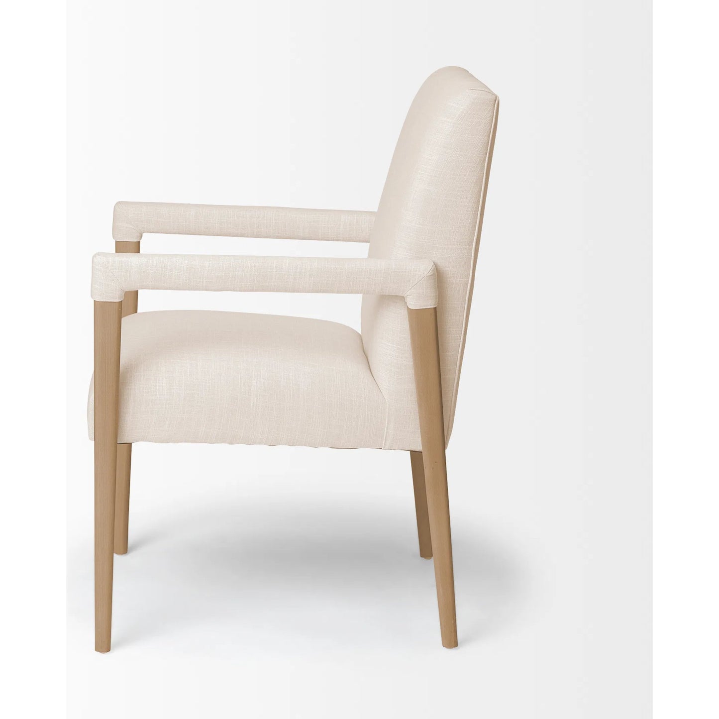 003 SR-387815 | Additional Silo | Palisades Dining Chair by Mercana in cream, light brown. Made from wood, fabric in a modern style.