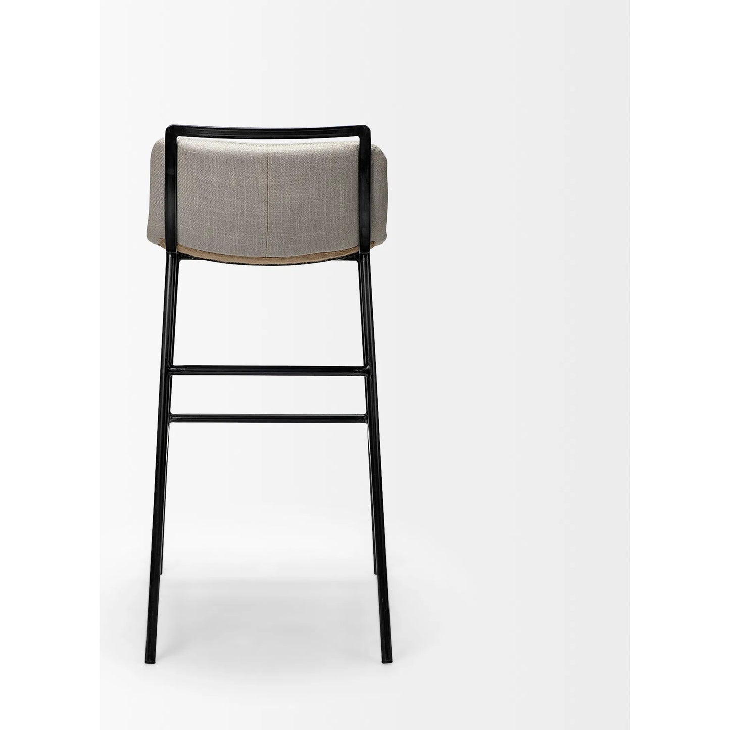004 SR-387792 | Additional Silo | Kavalan Upholstered Seat Bar/Counter Stool by Mercana in white, black. Made from metal, fabric in a modern style.
