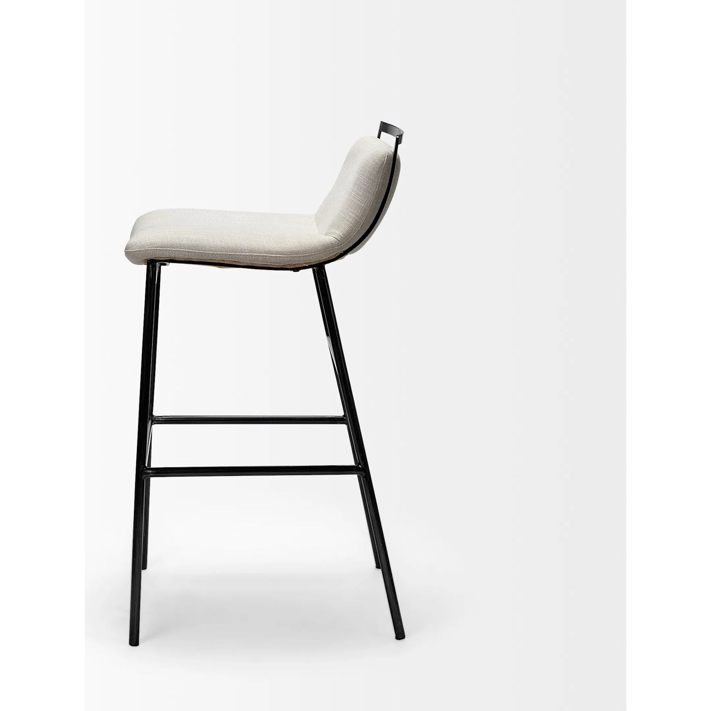 003 SR-387792 | Additional Silo | Kavalan Upholstered Seat Bar/Counter Stool by Mercana in white, black. Made from metal, fabric in a modern style.
