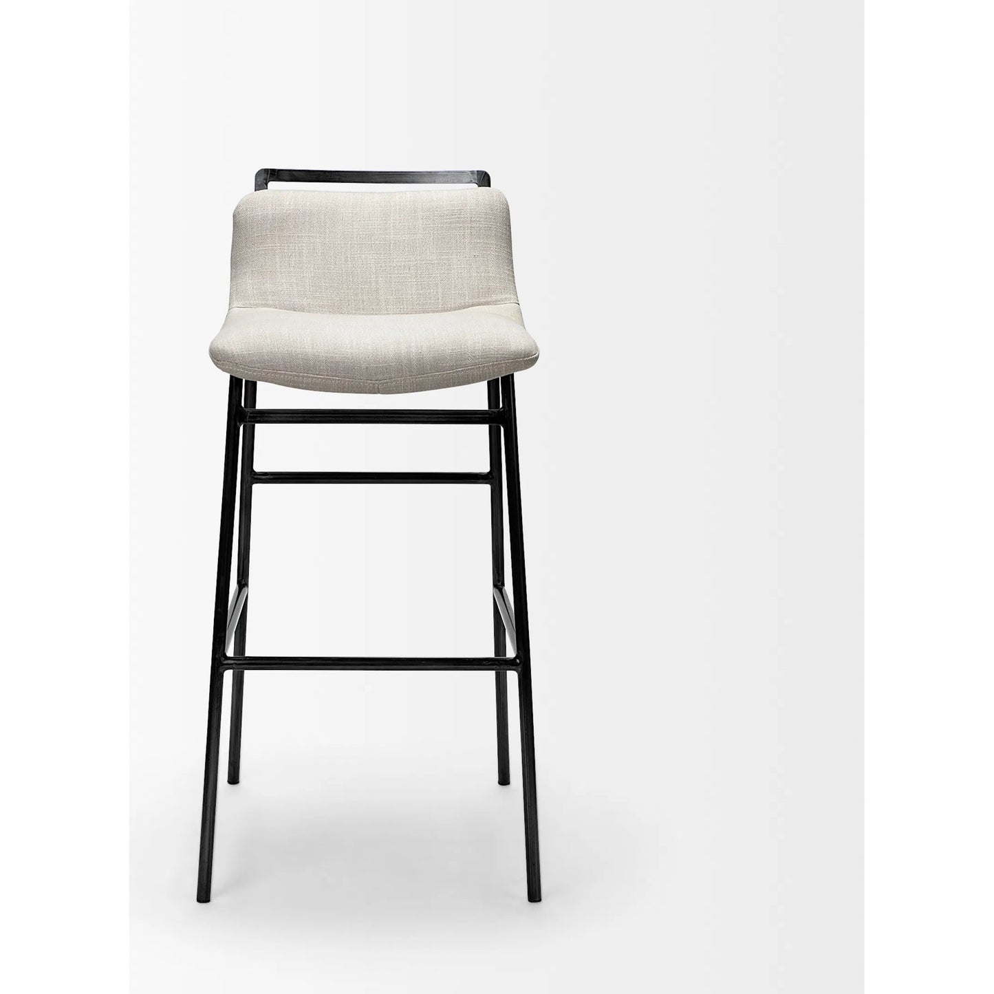 002 SR-387792 | Additional Silo | Kavalan Upholstered Seat Bar/Counter Stool by Mercana in white, black. Made from metal, fabric in a modern style.