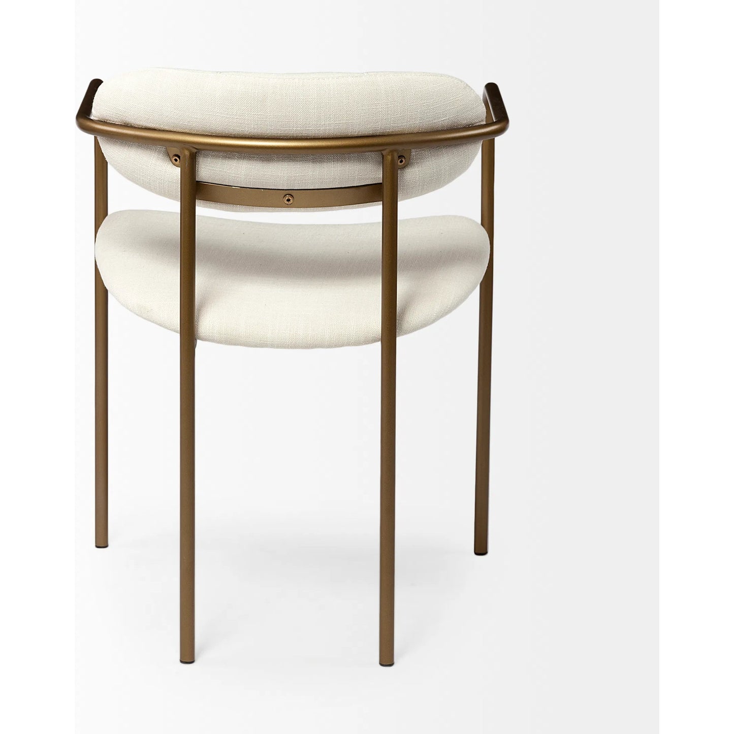 004 SR-387755 | Additional Silo | Parker Upholstered Dining Chair (Set of 2) by Mercana in white, gold. Made from fabric, metal in a modern style.