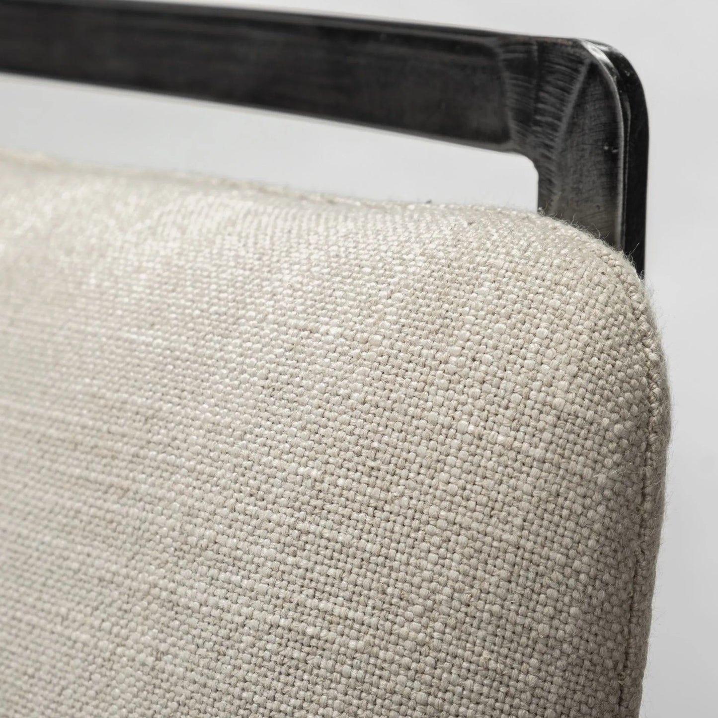 005 SR-387792 | Closeup | Kavalan Upholstered Seat Bar/Counter Stool by Mercana in white, black. Made from metal, fabric in a modern style.