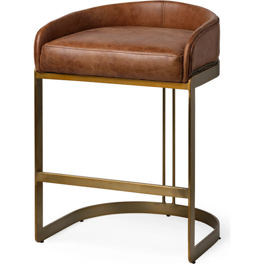 Hollyfield Leather Seat Counter Stool by Mercana. Made from unique in a modern style.