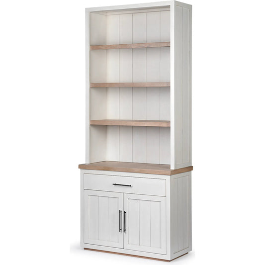 Fairview Shelving Unit by Mercana in natural, white. Made from unique in a cottage & farmhouse style.