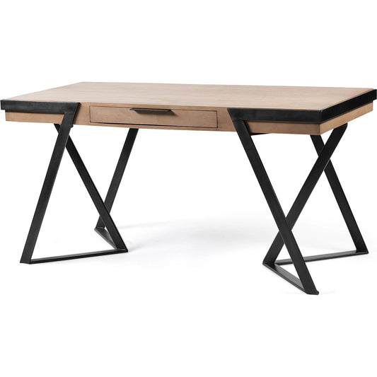 Steinbeck Office Desk by Mercana in natural. Made from unique in a modern style.