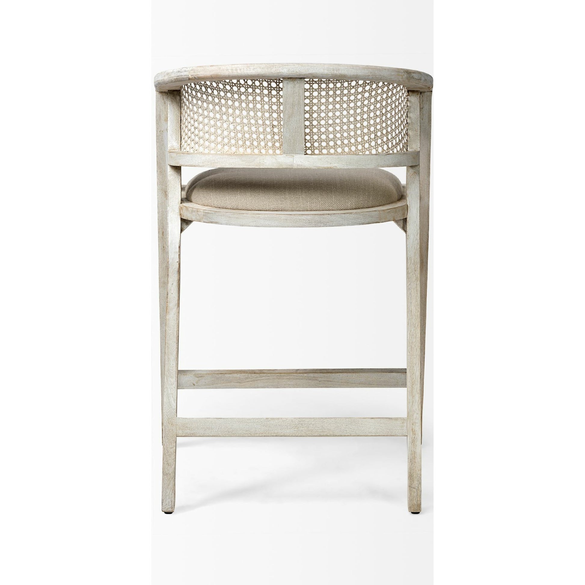 Tabitha Upholstered Seat Bar/Counter Stool by Mercana in blonde. Made from unique in a coastal style.