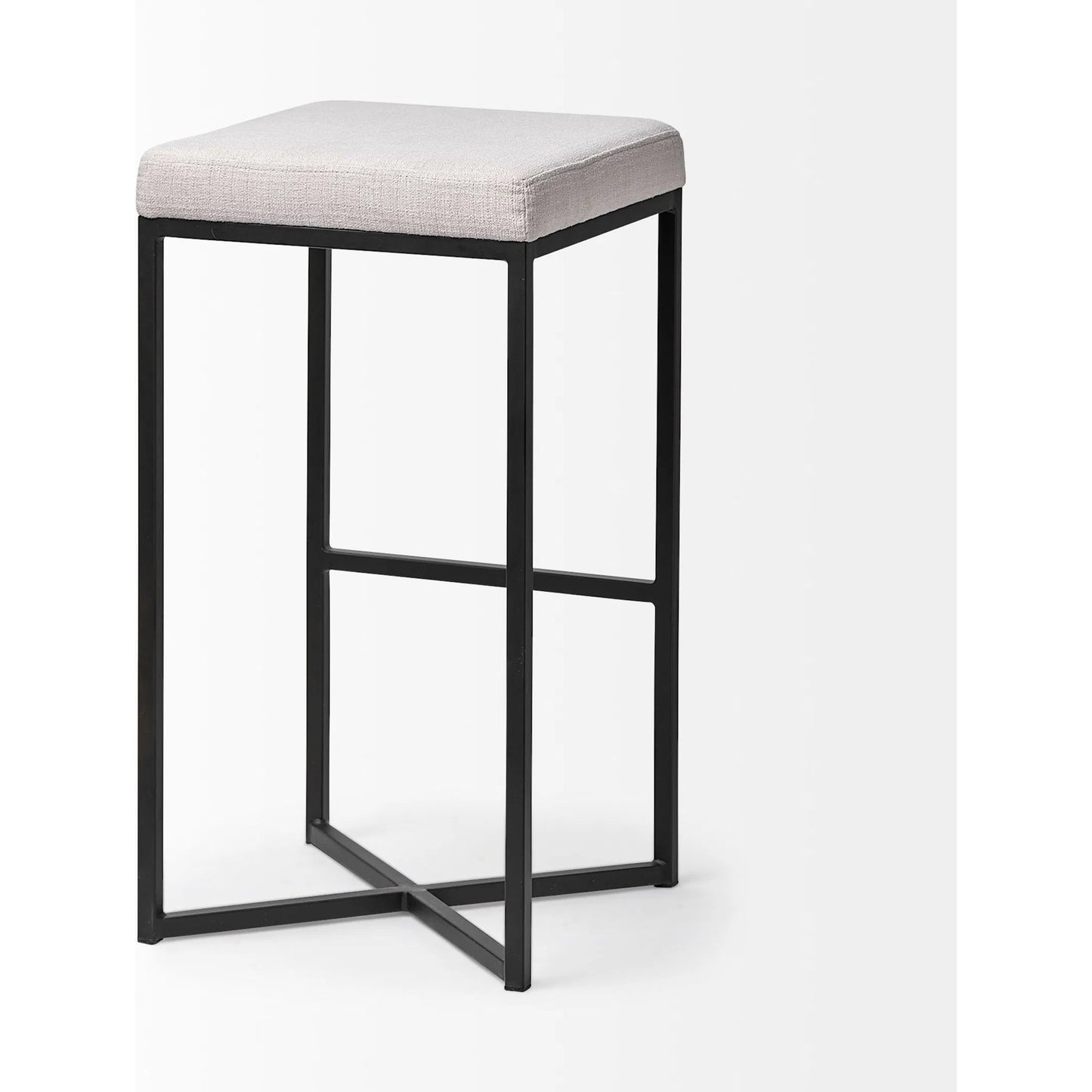 046 SR-815202 | Closeup | Frodo Upholstered Seat Bar Stool by Mercana in white. Made from unique in a modern style.