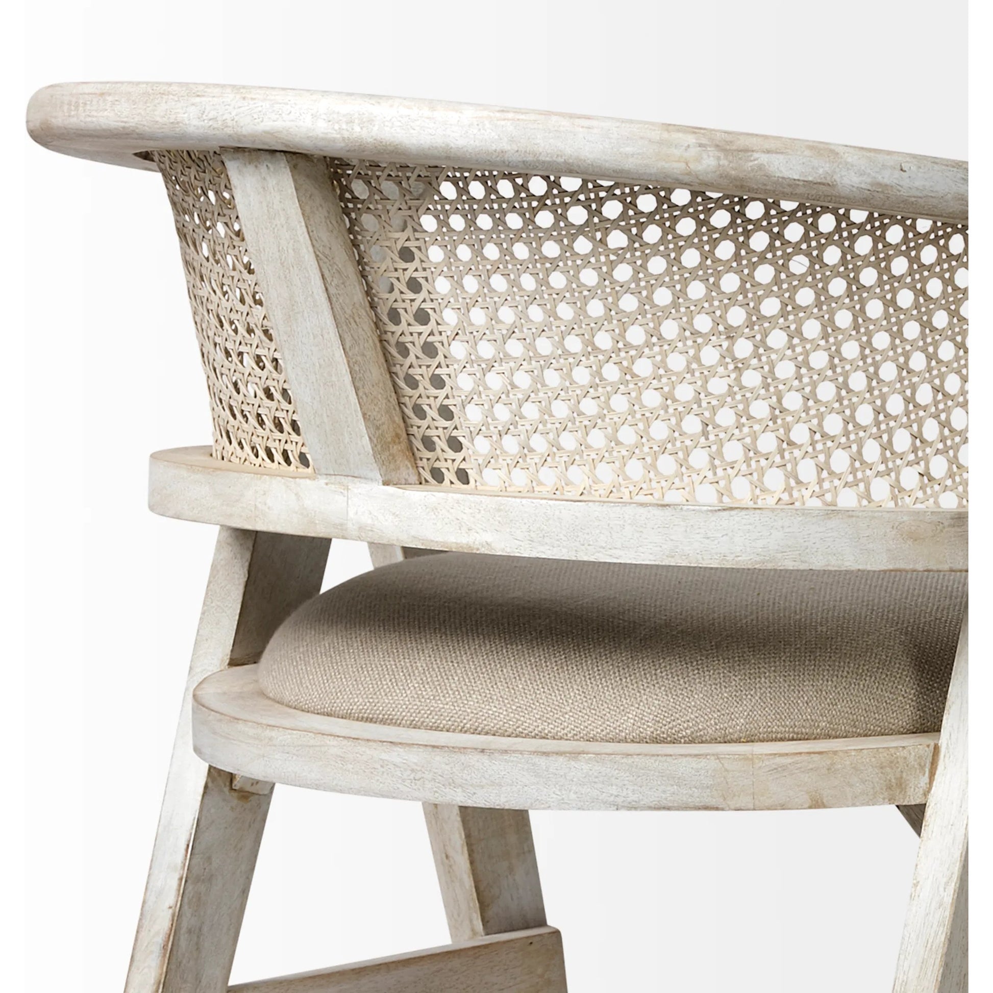 Tabitha Upholstered Seat Bar/Counter Stool by Mercana in blonde. Made from unique in a coastal style.