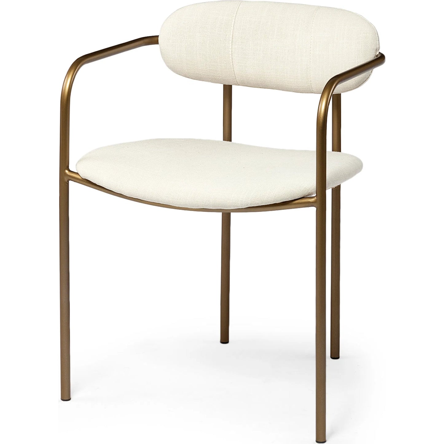 001 SR-387755 | Primary Silo | Parker Upholstered Dining Chair (Set of 2) by Mercana in white, gold. Made from fabric, metal in a modern style.