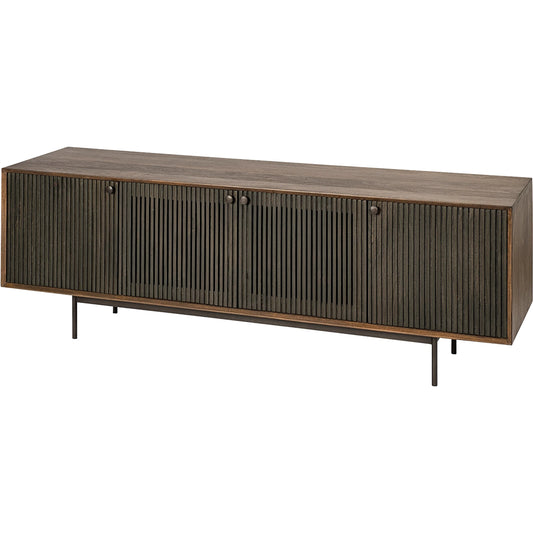 Grace Media Console by Mercana in two-tone brown. Made from unique in a modern style.