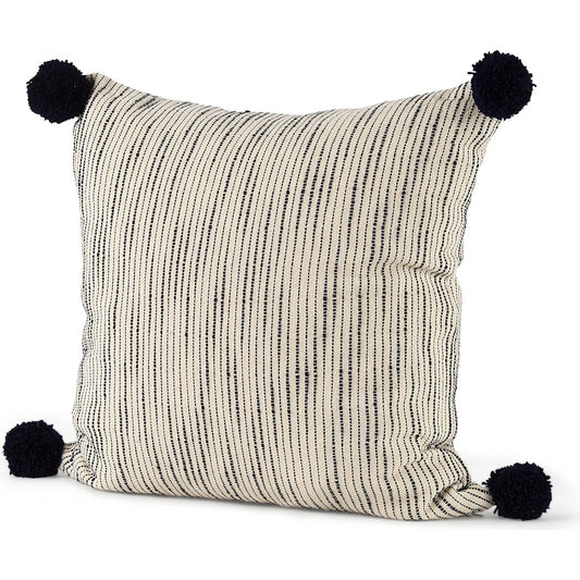 005 None | Unknown | Krystal Square Pom Pom Pillow Cover by Mercana. Made from fabric in a transitional style.