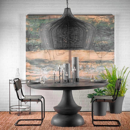 Camila Chandelier by Mercana in flat black polish. Made from unique in a modern style.