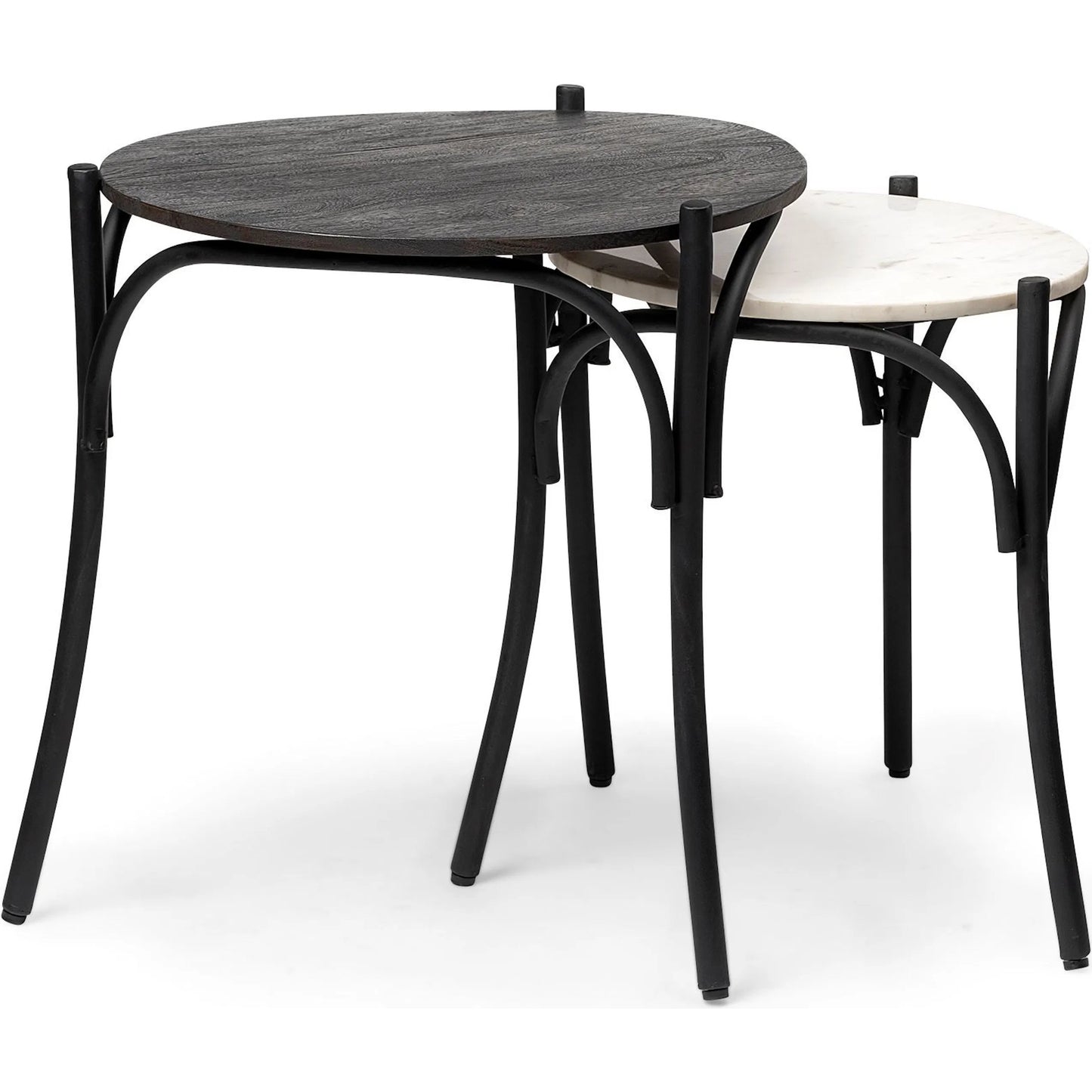 001 SR-815160 | Primary Silo | Etienne Table by Mercana in black wood, white marble. Made from unique in a eclectic & global style.