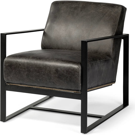 Stamford Leather Accent Chair by Mercana. Made from unique in a modern style.