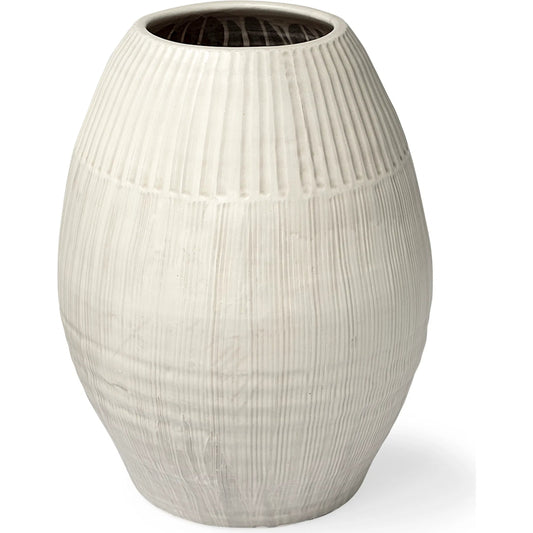 Reyan Pearl Striped Vase by Mercana in natural. Made from unique in a eclectic & global style.