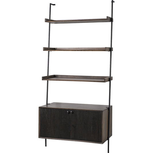 Grace Shelving Unit by Mercana in two-tone brown. Made from unique in a modern style.