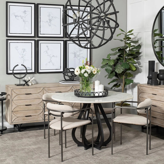 Giselle Sideboard by Mercana in light brown, whitewashed. Made from unique in a modern style.