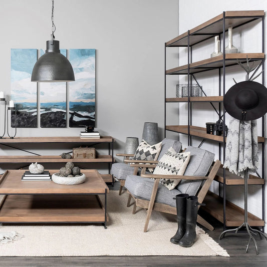 Trey Shelving Unit by Mercana in natural. Made from unique in a modern style.