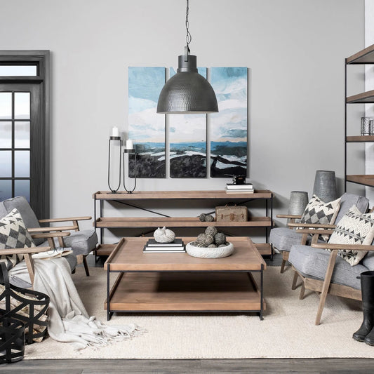 Trey Brown Coffee Table by Mercana in natural. Made from unique in a modern style.