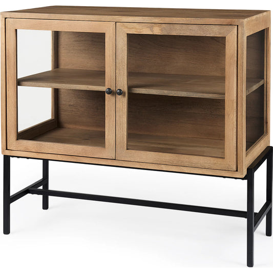 002 SI-2369386 | Primary Silo | Arelius Accent Cabinet by Mercana. Made from glass, solid wood, steel in a modern style.