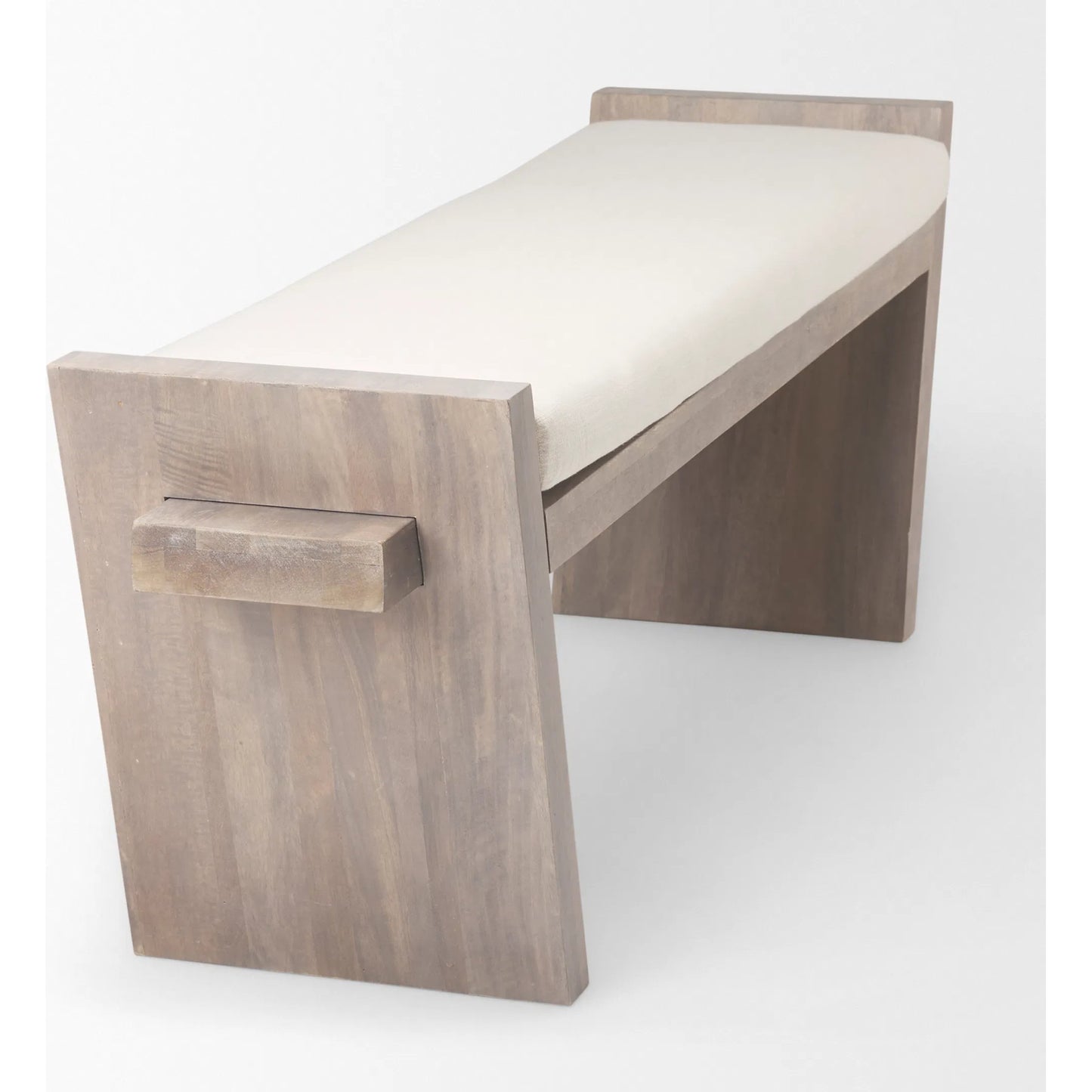 008 SR-815114 | Unknown | Elaine Bench by Mercana in cream. Made from unique in a eclectic & global style.