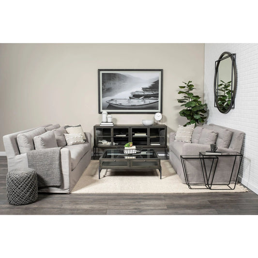 Arelius Sideboard by Mercana. Made from glass, solid wood, steel in a modern style.