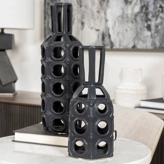 Brunel Drum-Shaped Vase by Mercana in natural. Made from unique in a eclectic & global style.