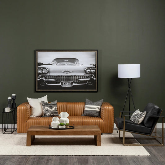 Watson Leather Accent Chair by Mercana in black. Made from iron in a unique style.