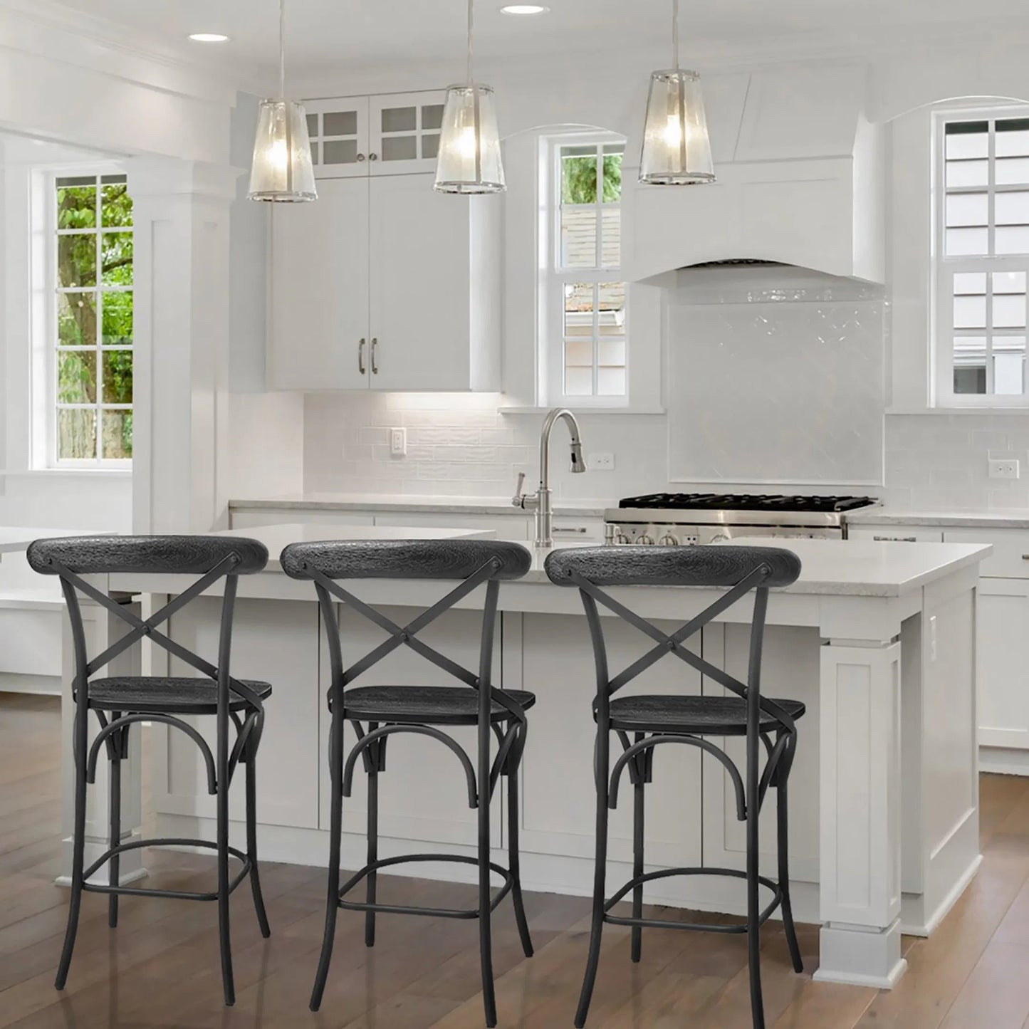 014 SR-815155 | Lifestyle | Etienne Wood Seat Bar/Counter Stool by Mercana. Made from unique in a cottage & farmhouse style.