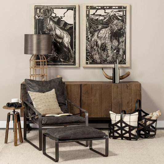 Tyrell Iron Baskets Set of Two by Mercana in natural. Made from unique in a modern style.