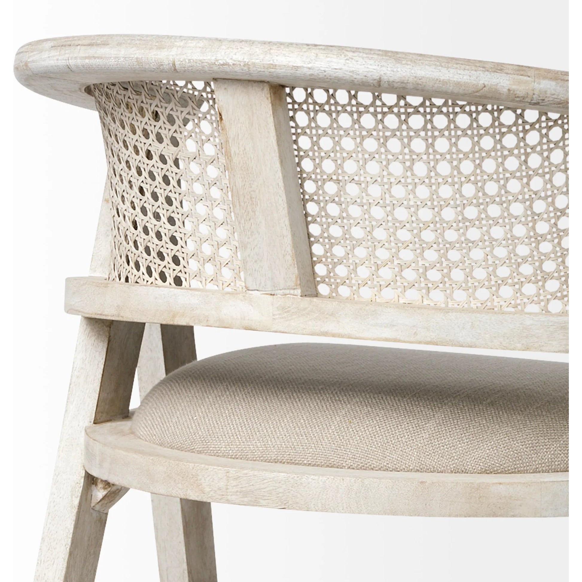 Tabitha Upholstered Seat Bar/Counter Stool by Mercana in blonde. Made from unique in a coastal style.