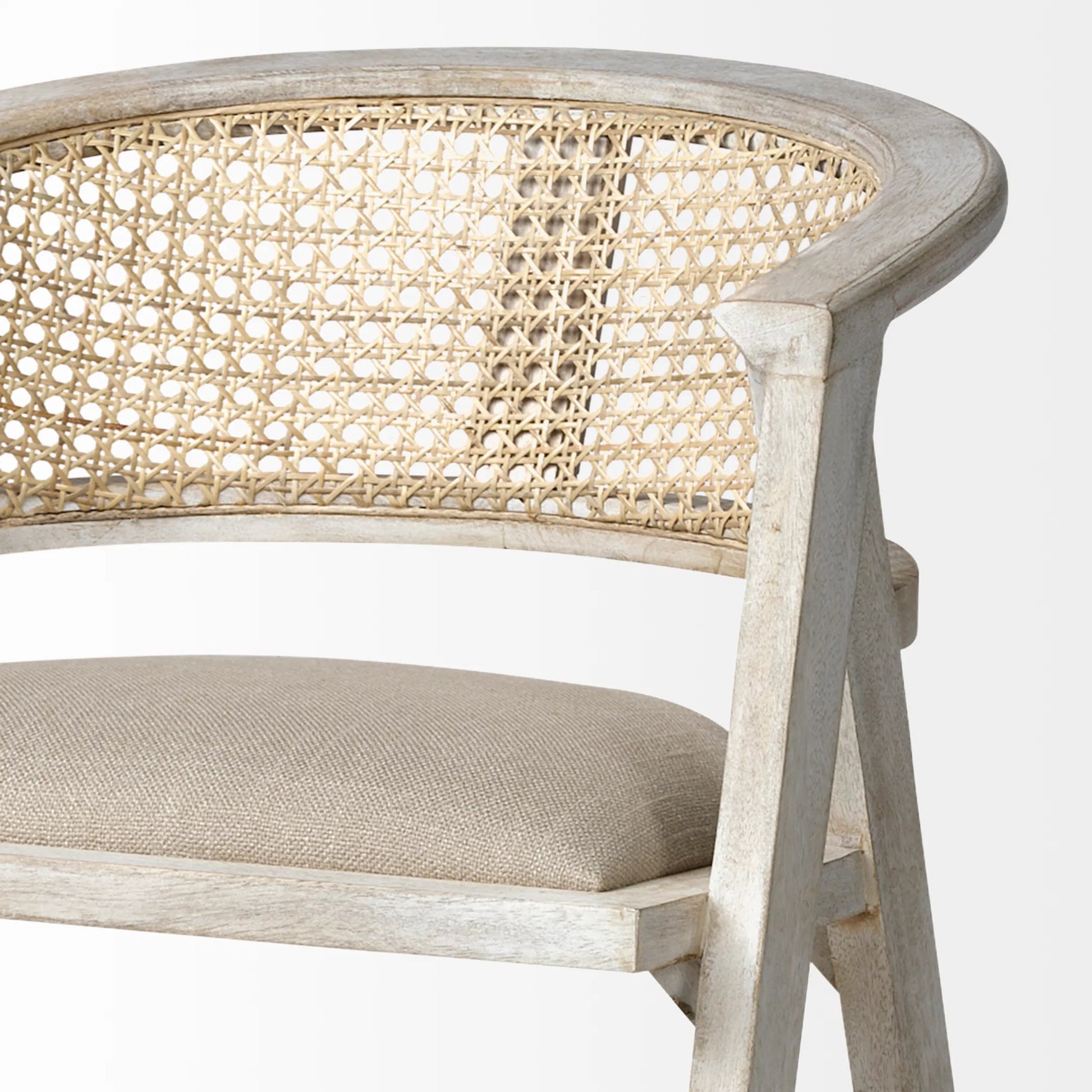 Tabitha Upholstered Seat Bar/Counter Stool by Mercana in blonde. Made from unique in a coastal style.