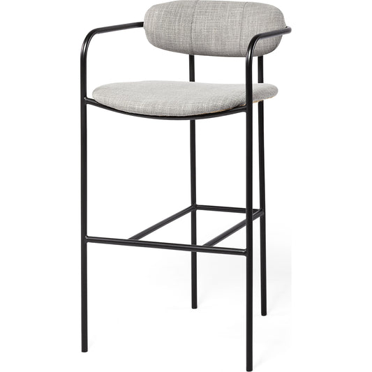 Parker Upholstered Seat Bar/Counter Stool by Mercana in gray, black. Made from unique in a transitional style.