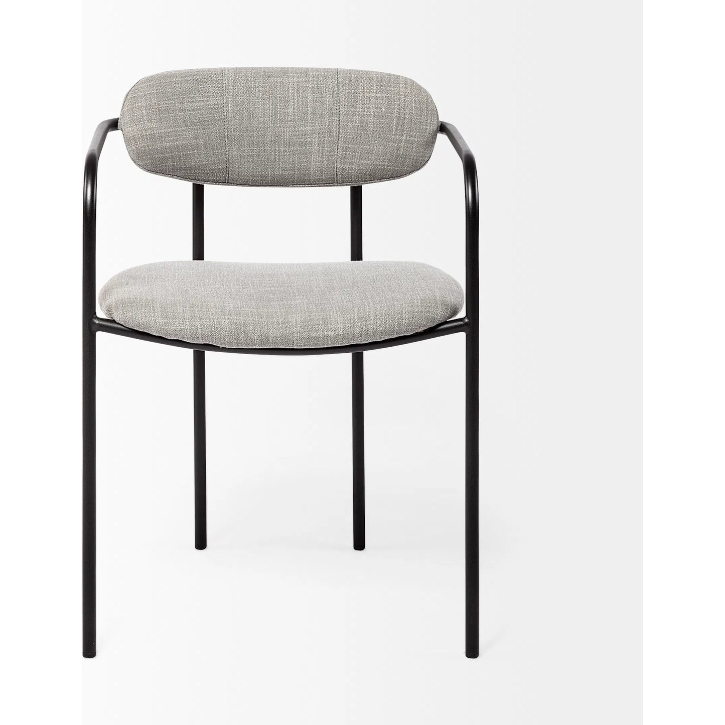 002 SI-1718046 | Additional Silo | Parker Upholstered Dining Chair (Set of 2) by Mercana in gray, black. Made from fabric, metal in a unique style.