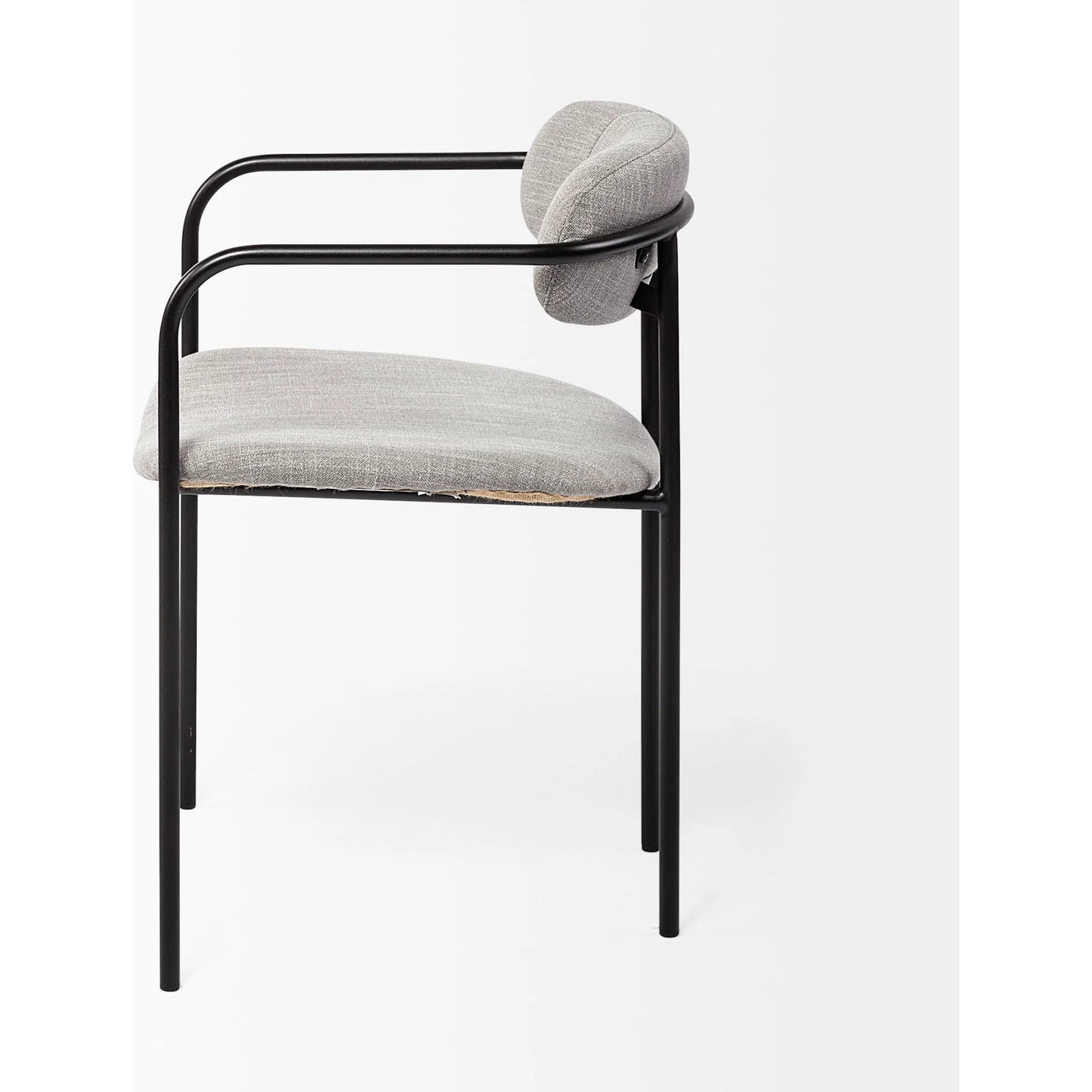 003 SI-1718046 | Additional Silo | Parker Upholstered Dining Chair (Set of 2) by Mercana in gray, black. Made from fabric, metal in a unique style.