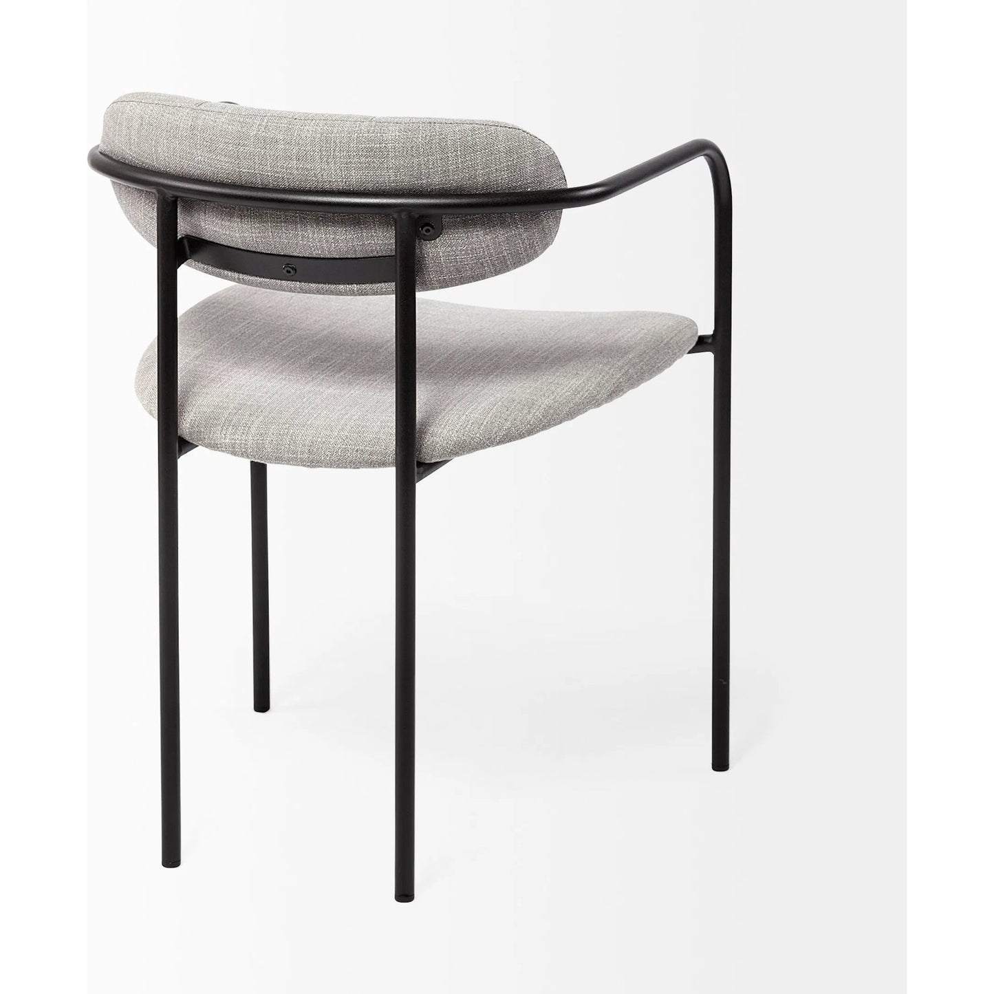 005 SI-1718046 | Closeup | Parker Upholstered Dining Chair (Set of 2) by Mercana in gray, black. Made from fabric, metal in a unique style.
